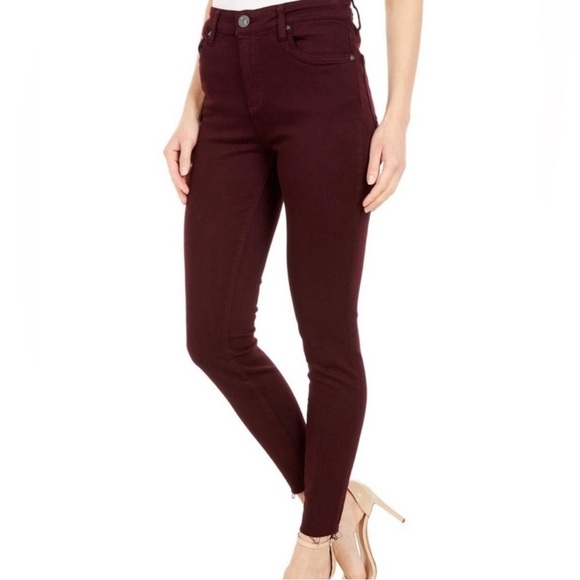 KUT from the Kloth Donna Ankle Skinny Jeans - Size 16W - Burgundy - Picture 2 of 13